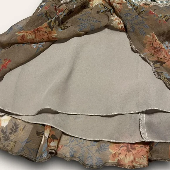 Vintage Floral Patterned Midi Skirt Spencer Alexis Cottagecore Boho Size Large - Picture 5 of 8